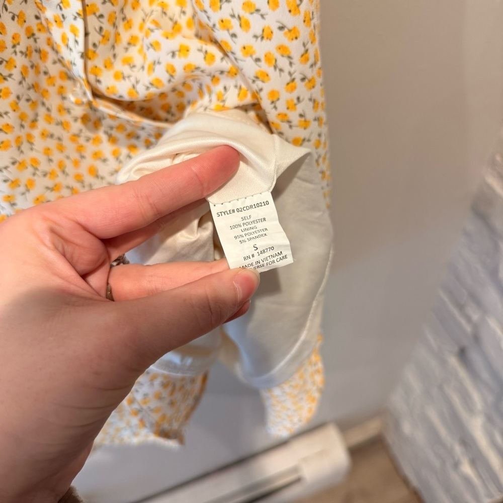 Sienna Sky Yellow Ditsy-Print Scoop Neck Mini Dress - Picture 4 of 5